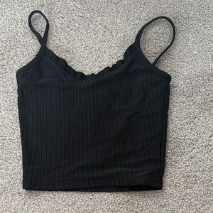 Elegant Black Ribbed Camisole